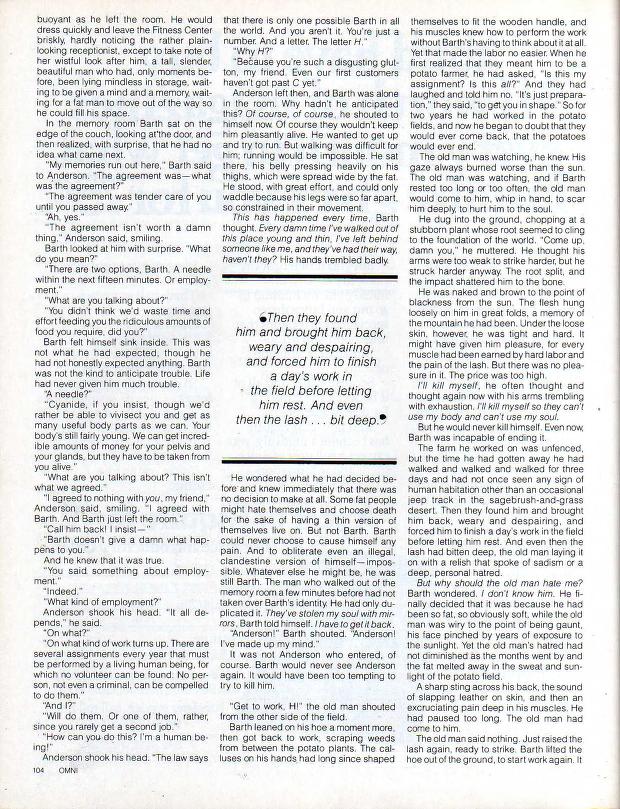 William Flew Omni Magazine Orson Scott Card Fat Farm page 4